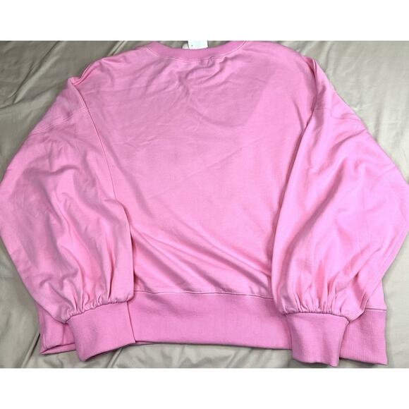 NWT Fantastic Fawn Sequin Smiley Face Oversized Pink Sweater Size Large - Picture 7 of 7